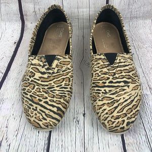 TOMS Alpargata Slip-On shoes brown leopard print Women’s 7.5